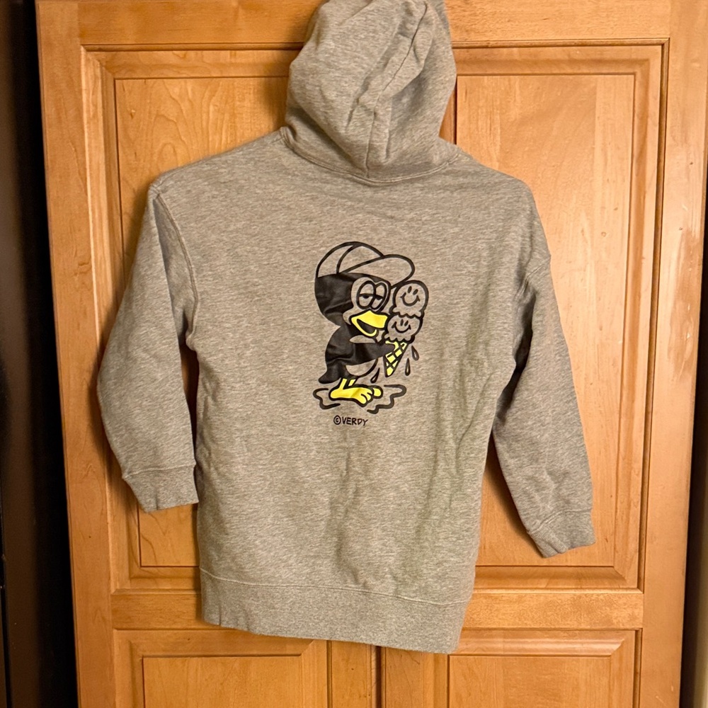 Uniqlo Gray Kids Hoodie with Cartoon Graphic - Picture 2 of 2